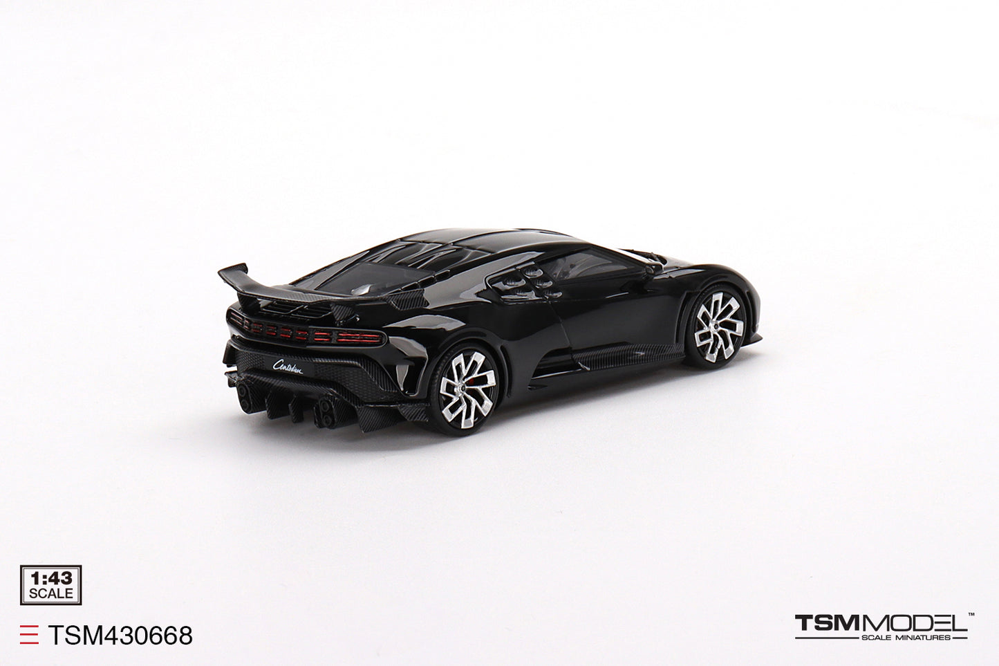 [ Back-order ] TSM TSM430668 1:43 Bugatti Centodieci Black model car