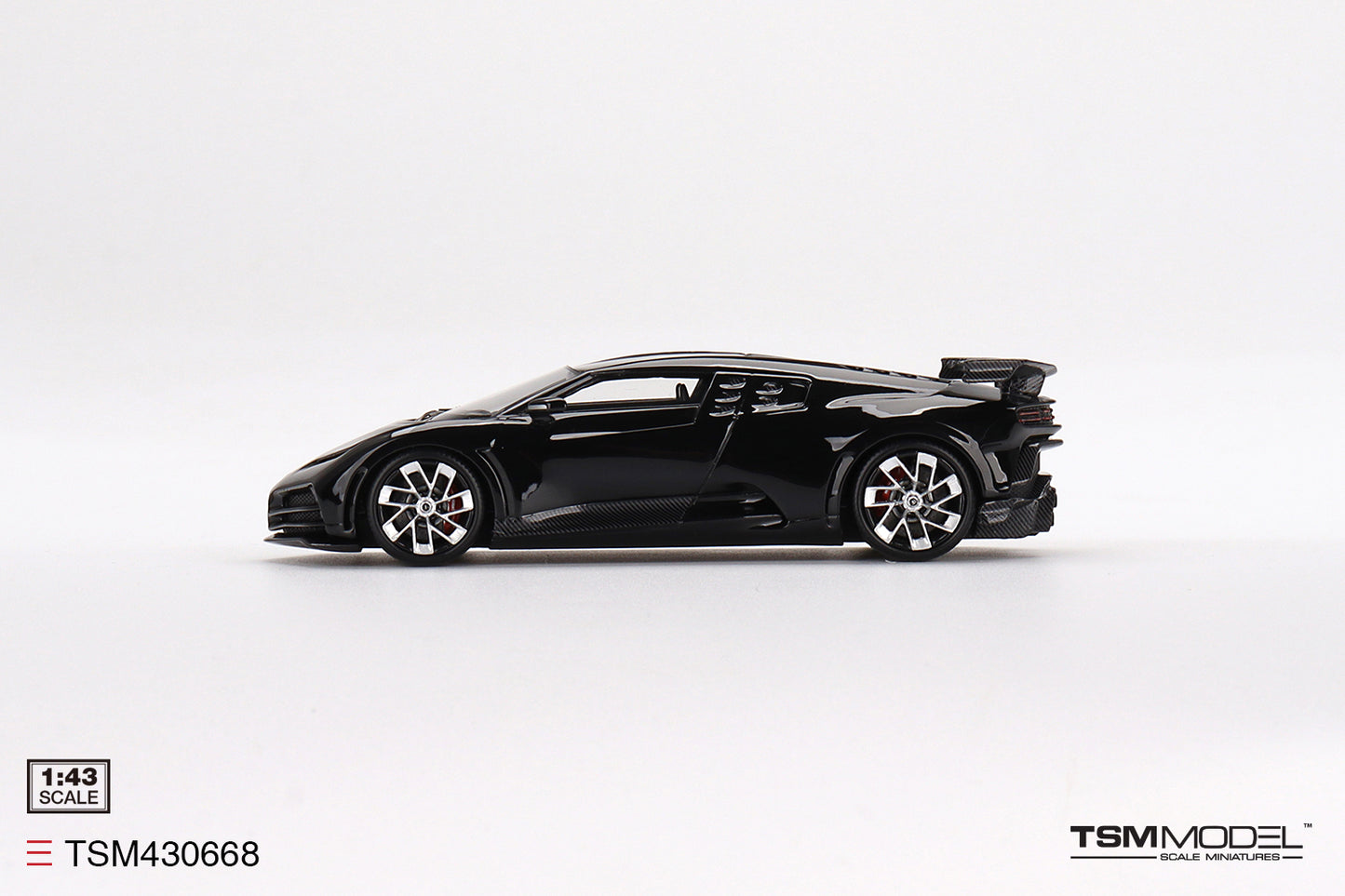[ Back-order ] TSM TSM430668 1:43 Bugatti Centodieci Black model car