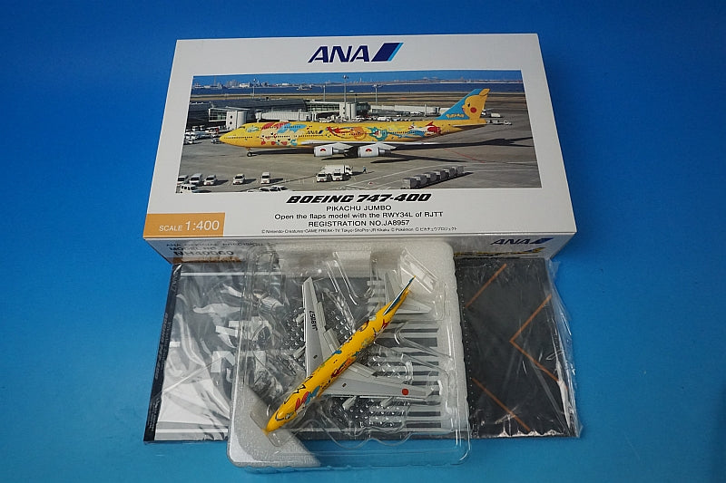 1:400 B747-400 ANA Pokemon Pikachu Jumbo Flap Down JA8957 NH40060 ANA