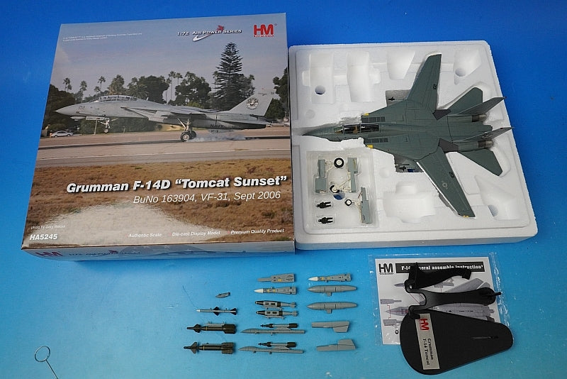 1:72 F-14D US Navy Tomcat Sunset #163904 HA5245 Hobby Master airplane model