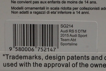 1:43 SPARK SG214 Audi RS5 DTM 2015 Audi Sport Team Abt Sportsline #5 modelcar