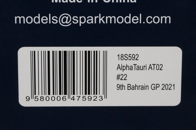 1:18 SPARK 18S592 Alpha Tauri AT02 #22 Scuderia Alpha Tauri Bahrain GP 2021