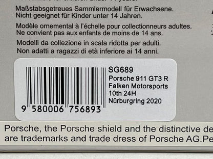1:43 SPARK SG689 Porsche 911 GT3 R Falken Motorsports Nurburgring 24h 2020 #44