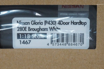 1:18 ignition model IG1467 Nissan Gloria P430 4door Hardtop 280E Brougham White