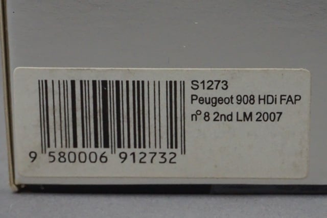 1:43 SPARK S1273 Peugeot 908 HDi FAP LM 2007 2nd place #8