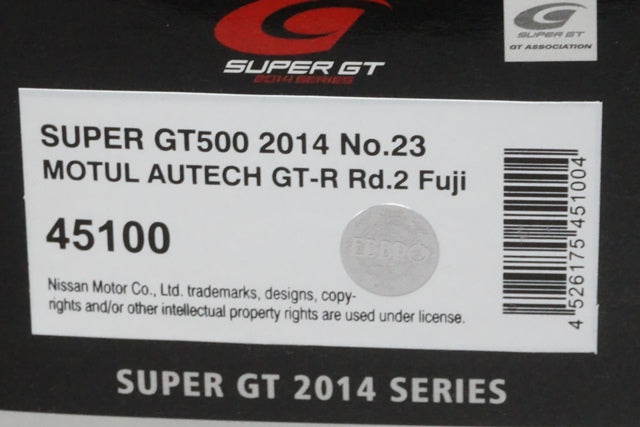 1:43 EBBRO 45100 Motul Autech GT-R Super GT500 2014 Lowdown Force #23