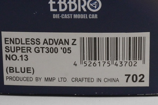 1:43 EBBRO 43702 Nissan Endless ADVAN Z SUPER GT 2005 #13 model car