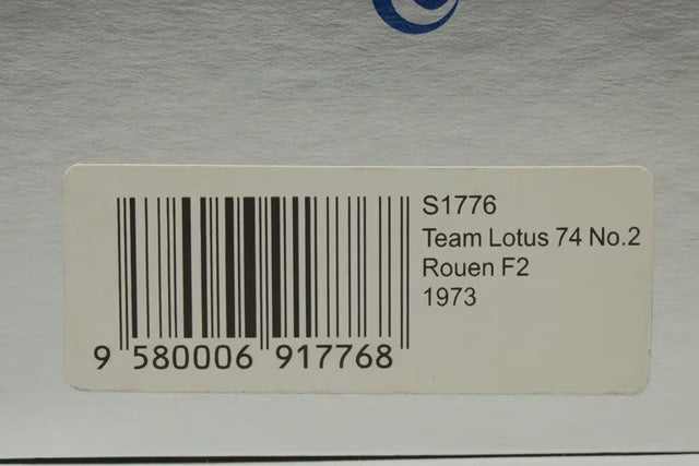 1:43 SPARK S1776 Team Lotus 74 Rouen F2 1973 #2 Ronnie Peterson