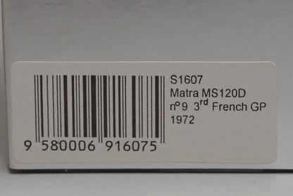 1:43 SPARK S1607 Matra MS 120D French GP 3rd place 1972 #9 C.Amon