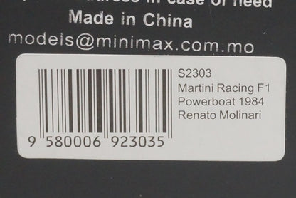 1:43 Spark S2303 Martini Racing F1 Powerboat 1984 #18 R. Molinari model car