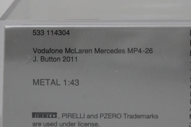 1:43 MINICHAMPS 533114304 Vodafone McLaren Mercedes MP4-26 2011 #4 Janson Button model car