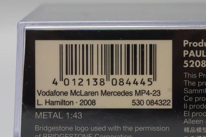 1:43 MINICHAMPS 530084322 Vodafone McLaren Mercedes MP4-23 2008 #22 L. Hamilton model car
