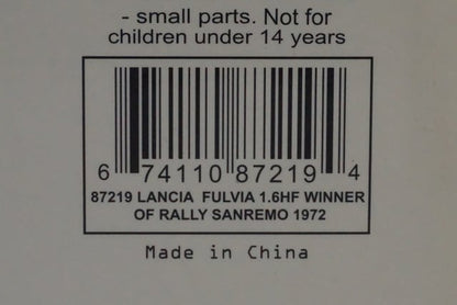 1:18 AUTOart 87219 Lancia Fulvia 1.6HF Sanremo Rally 1972 #2 model car