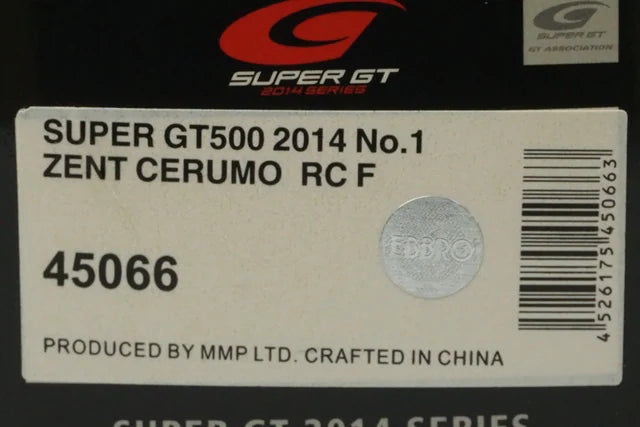 1:43 EBBRO 45066 ZENT Cerumo RC F Super GT500 2014 #1 model car