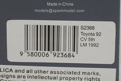 1:43 Spark S2368 Toyota 92C-V Le Mans 5th 1992 #35 model car