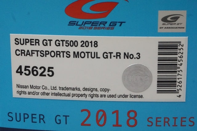 1:43 EBBRO 45625 Nissan CRAFTSPORTS MOTUL GT-R Super GT GT500 2018 #3