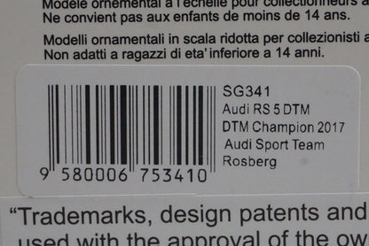 1:43 Spark SG341 Audi RS5 DTM Champion 2017 Sports Team Rosberg #33 R. Rast