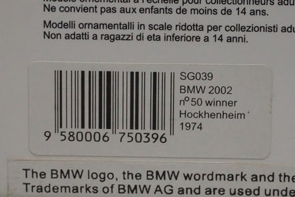 1:43 SPARK SG039 BMW 2002 Hockenheim Winner 1974 #50 J. Obermoser model car