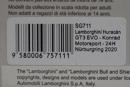 1:43 SPARK SG711 Lamborghini Huracan GT3 EVO Konrad Motorsport Nurburgring 24h 2020 #100 #21