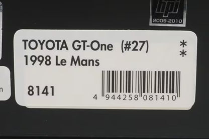1:43 HPI 8141 Toyota GT-One 1998 Le Mans #27 Ukyo Katayama/Torio Suzuki/Keiichi Tsuchiya