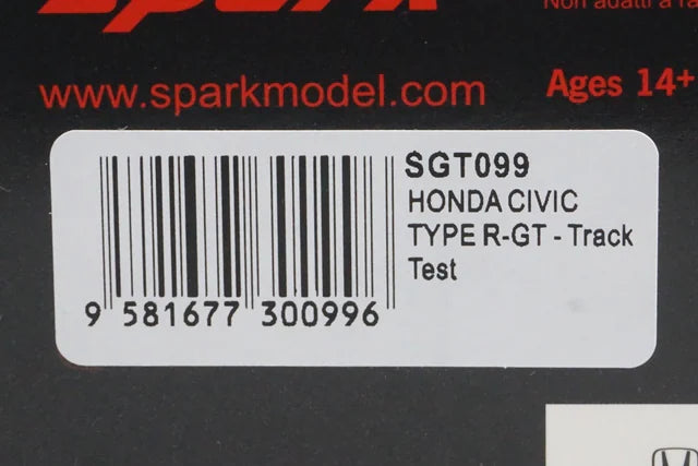 1:43 SPARK SGT099 Honda Civic Type R-GT Track Test #99 model car