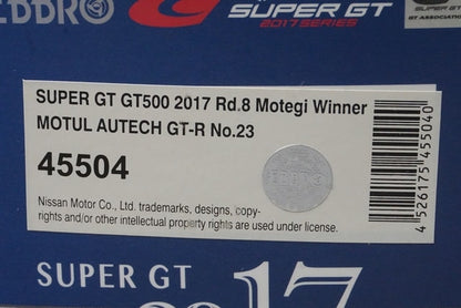 1:43 EBBRO 45504 45504 Nissan Motul Autech GT-R Super GT500 Rd.8 Motegi Winner 2017 #23 Tsugio Matsuda / R. Quintarelli