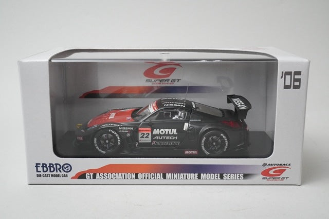 1:43 EBBRO 43793 Nissan MOTUL AUTECH Z Super GT Test Car 2006 #22 model car