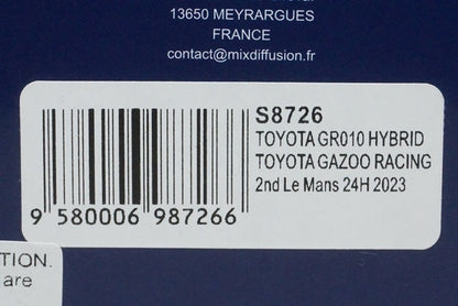 1:43 SPARK S8726 Toyota GR010 Hybrid Gazoo Racing LM 24H 2nd 2023 #8