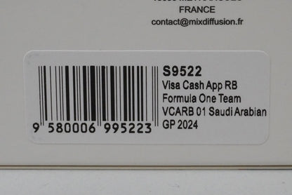 1:43 Spark S9522 VISA CASH APP RB VCARB 01 Saudi Arabian Grand Prix 2024 #22 model car