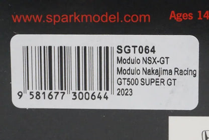 1:43 Spark SGT064 Honda Modulo NSX-GT Nakajima Racing GT500 Super GT 2023 #64 Takuya Izawa / Kakunoshin Ota