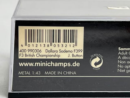 1:43 MINICHAMPS 400990306 Dallara SODEMO F399 F3 British Championship 1999 J. Button #6