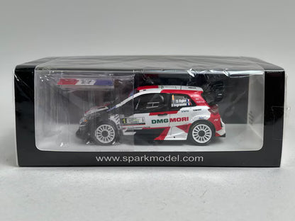 1:43 Spark S6595 Toyota Yaris WRC #1 Winner Rally Monza 2021 / 2021 WRC Manufacturers' Champion - S. Ogier (Includes figure/flag)