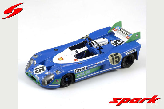 [ Back-order ] Spark 18LM72 1:18 Matra Simca MS 670 #15 Winner 24H Le Mans 1972 H.Pescarolo - G.Hill With Acrylic Cover