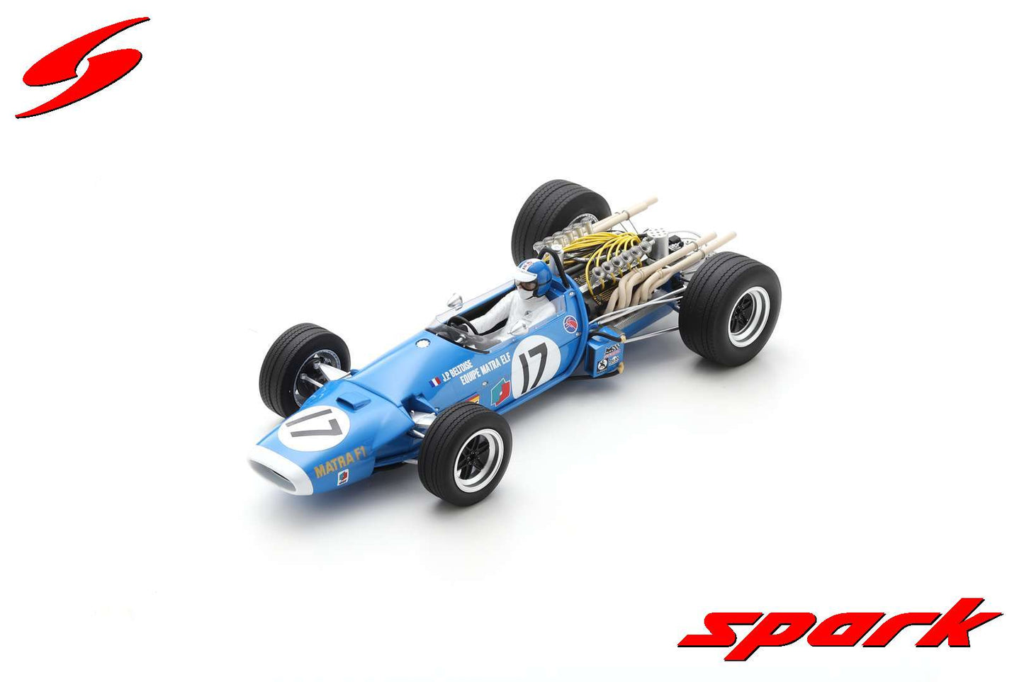 [ Back-order ] Spark 18S229 1:18 Matra MS11 #17 2nd Dutch GP 1968 Jean-Pierre Beltoise With Acrylic Cover