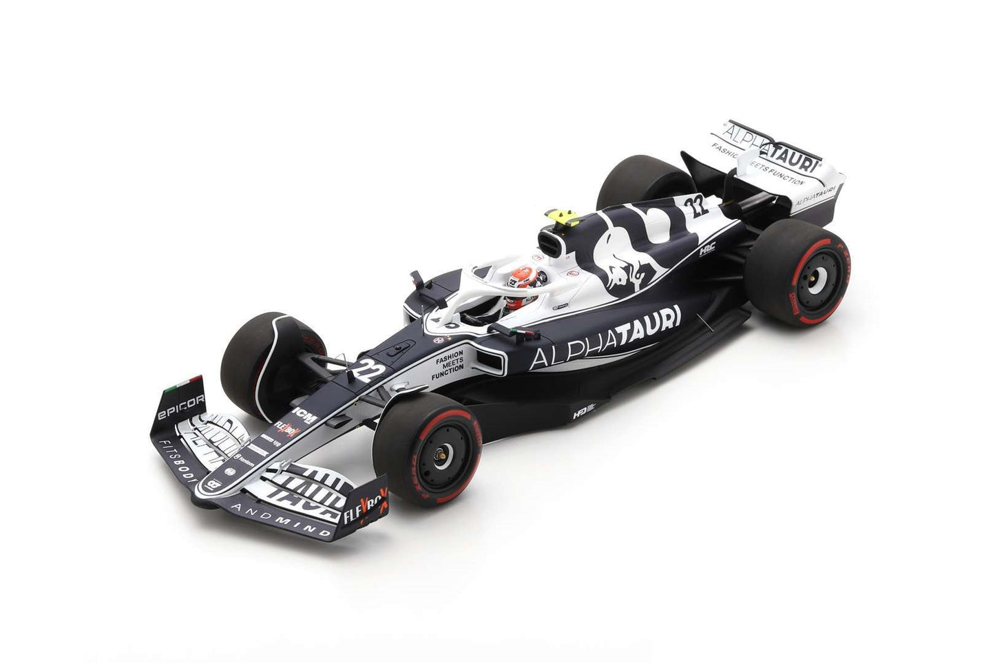 18S757 SPARK 1:18 Alpha Tauri AT03 #22 Scuderia 8th Bahrain GP 2022 H.Kakuda