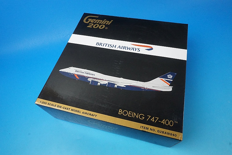 1:200 B747-400 British Randall 100th reprint paint G-BNLY G2BAW840 Gemini airplane model