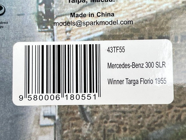 1:43 Spark 43TF55 Mercedes-Benz 300 SLR Targa Florio Winner 1955 #104 S. Moss / P. Collins