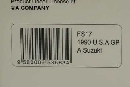 1:43 Spark FS17 Lamborghini Racing On Lola LC89B 1990 F1 US GP model car
