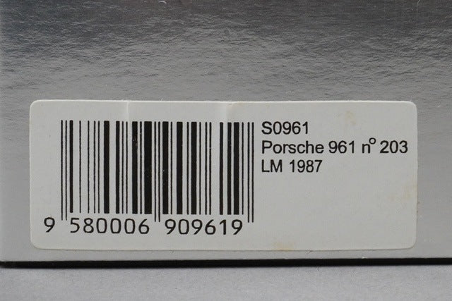 1:43 Spark S0961 Porsche 961 Le Mans 1987 #203 model car