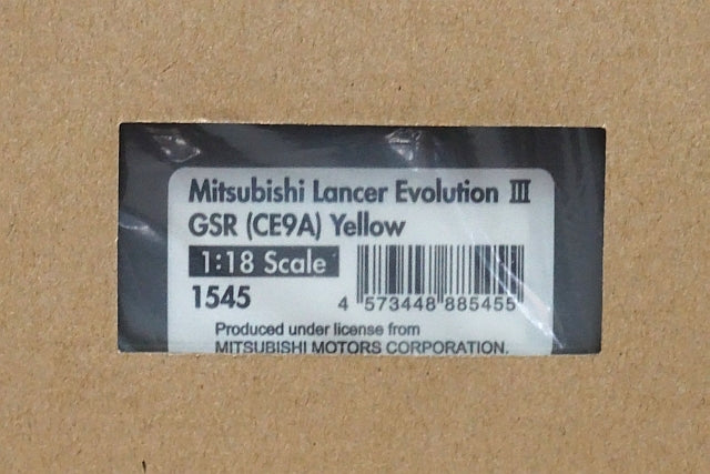 1:18 ignition model IG1545 Mitsubishi Lancer Evolution III GSR (CE9A) Yellow