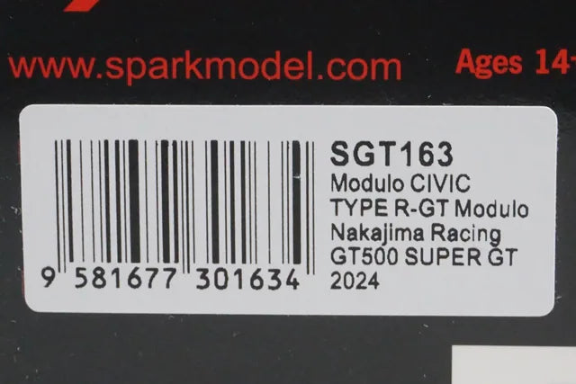 1:43 Spark SGT163 Honda Modulo Civic Type R-GT GT500 Super GT 2024 #64 model car