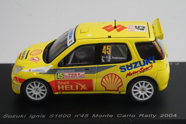1:43 Spark S0623 Suzuki Ignis S1600 Monte Carlo Rally 2004 #45 P.G.Anderson model car