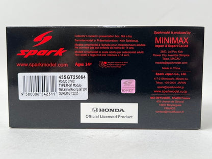 1:43 Spark 43SGT25064 Honda Modulo Civic CIVIC TYPE R-GT Modulo Nakajima Racing #64 GT500 SUPER GT 2025 Takuya Izawa - Riki Okusa
