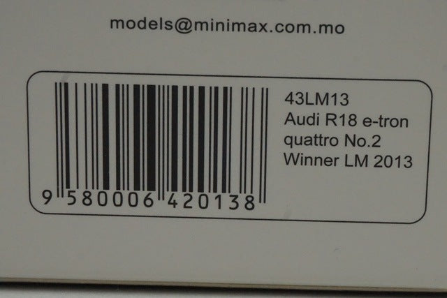 1:43 SPARK 43LM13 Audi R18 e-tron quattro Le Mans Winner 2013 #2 model car