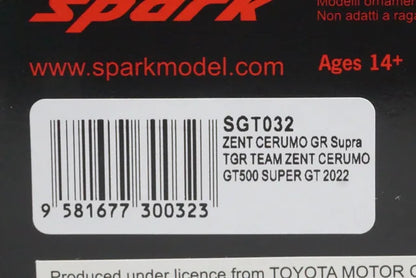 1:43 SPARK SGT032 ZENTO Sermo GR Supra GT500 Super GT 2022 #38
