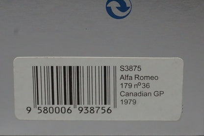 1:43 SPARK S3875 Alfa Romeo 179 Canadian GP 1979 #36 Vittorio Brambilla model car