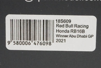 1:18 SPARK 18S609 Red Bull Racing Honda RB16B Abu Dhabi GP 2021 Winner #33 model car