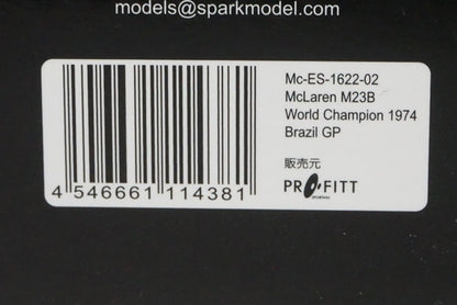 1:43 SPARK Mc-ES-1622-02 McLaren Ford M23B World Champion 1974 #5 E.Fittipaldi model car