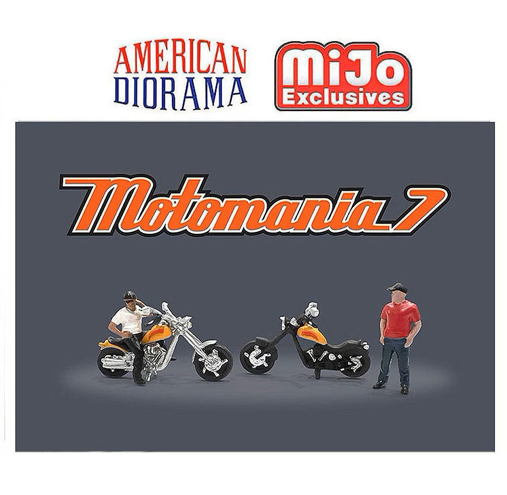 [ Back-order ] Tarmac Works AD-76520MJ 1:64 Figure Set Motomania 7 Chopper Biker