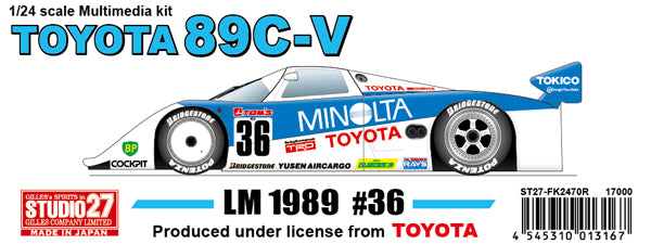 [ Back-order ] Studio27 FK2470R 1:24 89C-V "MINOLTA" LM 1989 Multimedia Kit model car kit